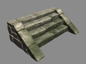 blacksmith shop - stone ladder 01 3D Model