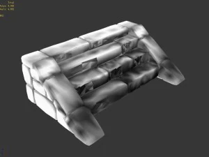 blacksmith shop - stone ladder 01 3D Model