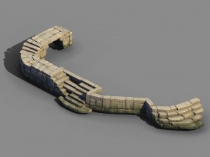 blacksmith shop - stone ladder 02 Model 3D
