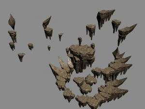 Секретная пещера лисьей горы - камень 01 3D Модель