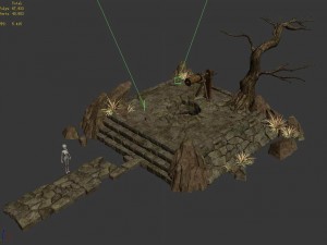desert - dry well - dry tree - scene Modello 3D