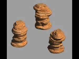 desert - mountain - wind stone 04 3D Model