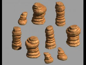 pustynia - g&oacute;ra - kamień wiatru 05 Model 3D