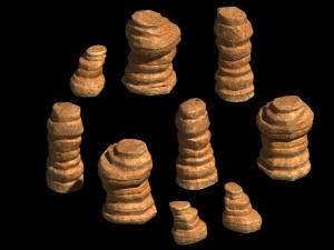 desert - mountain - wind stone 05 Modello 3D