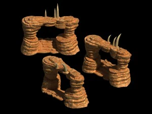 desert - mountain - wind stone 12 3D Model