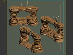 desert - mountain - wind stone 12 3D Model