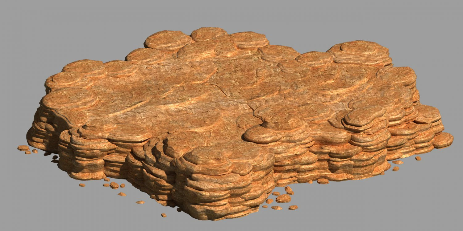desert - mountain - wind stone 16 3D Model .c4d .max .obj .3ds .fbx .stl .blend 