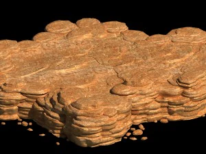 desert - mountain - wind stone 16 3D Model