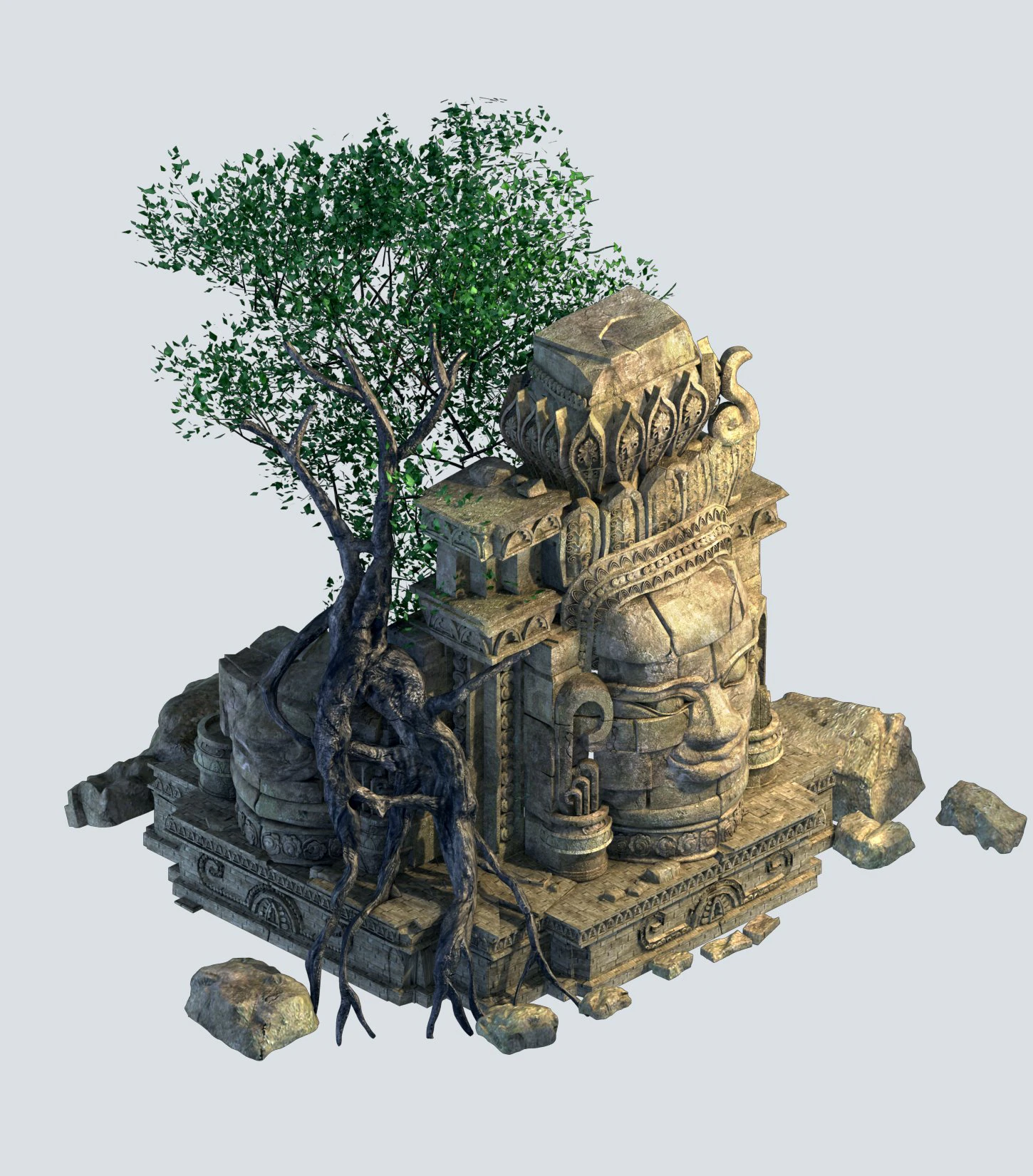 kasyapa buddha - buddha statues 02 3D Model .c4d .max .obj .3ds .fbx .stl .blend 