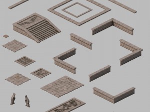 building accessories - wall - fence - floor 3Dモデル