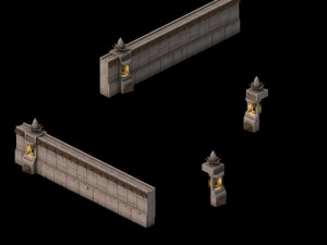 building accessories - wall - fence - floor Modèle 3D
