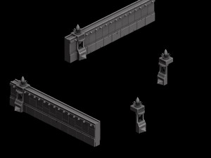 building accessories - wall - fence - floor Modèle 3D