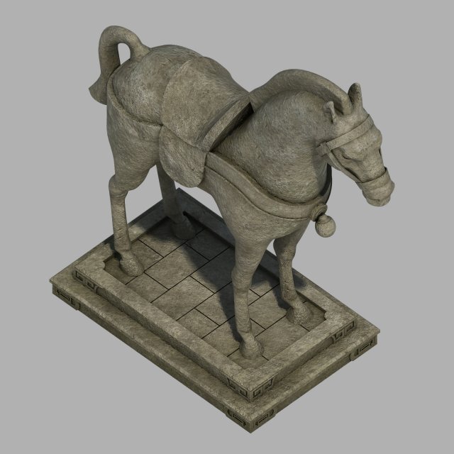 architectural decoration - stone horse 29 3D Модель .c4d .max .obj .3ds .fbx .stl .blend 