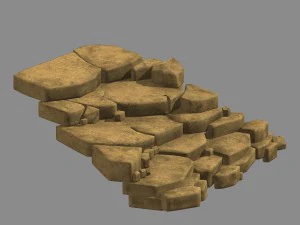 leere Maulbeere - Stufen - Steinleiter 04 3D Modell