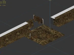 mine cave - stone wall 02 3D Model