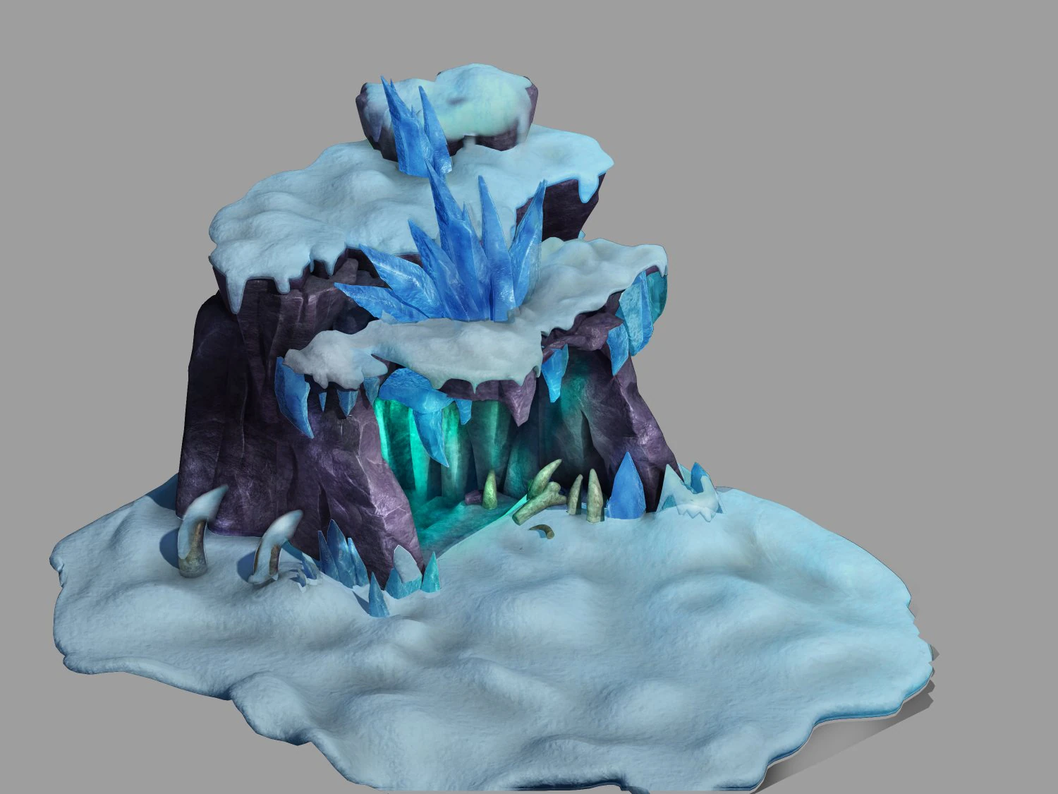 kunlun snow mountain - cave 03 3D Model .c4d .max .obj .3ds .fbx .stl .blend