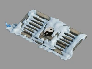 Снежная гора Куньлунь - каменная лестница 03 3D Модель