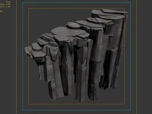 li village - stone material 01 3D Model