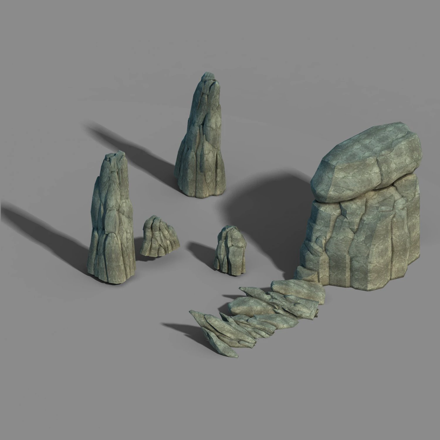 li village - stone material 04 3D Model .c4d .max .obj .3ds .fbx .stl .blend