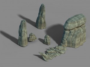li village - stone material 04 3D Model