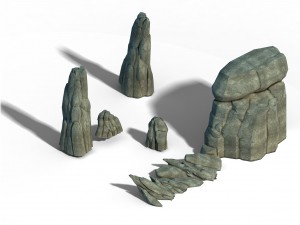 li village - stone material 04 Model 3D