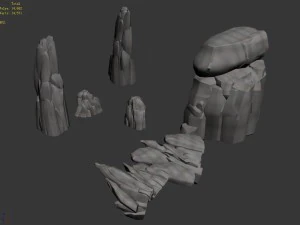 li village - stone material 04 3D Model