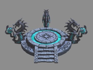 dragon type - stone array - altar 32 3D Model