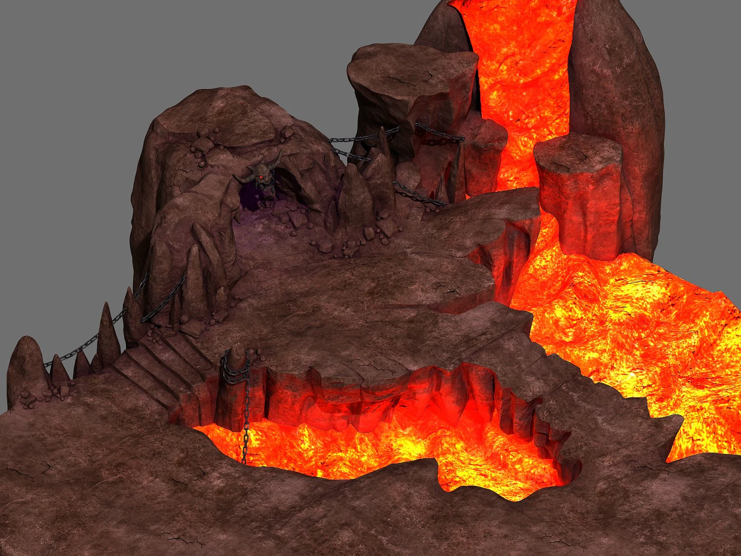 magic city - magma stone 32 3D Model .c4d .max .obj .3ds .fbx .stl .blend 