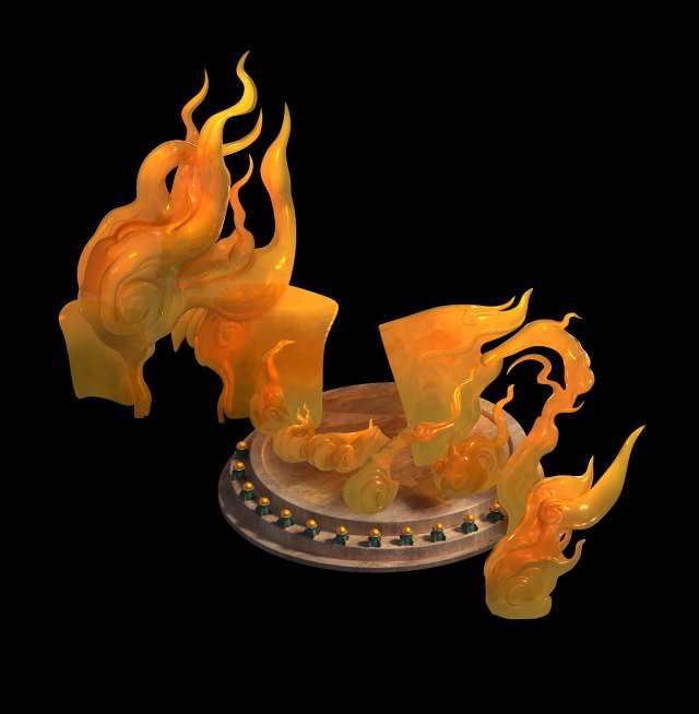 demon palace - base - six hand buddha 3D मॉडल .c4d .max .obj .3ds .fbx .stl .blend 