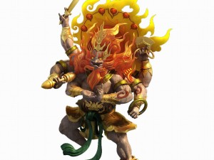demon palace - statue - six hand buddha 3D Model