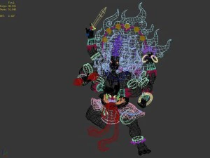 demon palace - statue - six hand buddha 3D Model