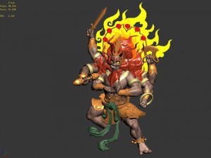 demon palace - statue - six hand buddha 3D 模型