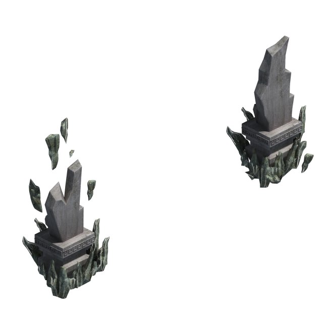 magic palace - mountain - stone tablet 3D Model .c4d .max .obj .3ds .fbx .stl .blend 