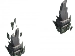 magic palace - mountain - stone tablet 3D Model