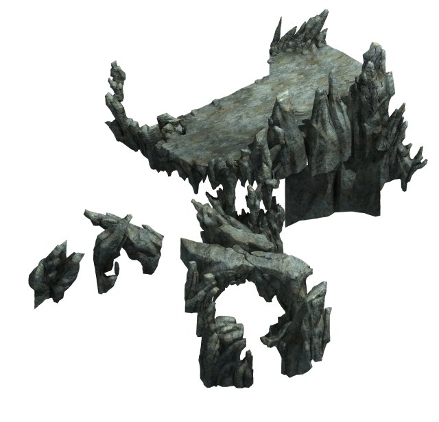 demon palace - mountain gravel 09 Model 3D .c4d .max .obj .3ds .fbx .stl .blend