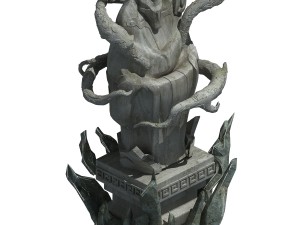 demon palace - mysterious statues 01 Modèle 3D