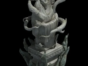 demon palace - mysterious statues 01 3D Model