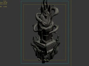 demon palace - mysterious statues 01 3D Model