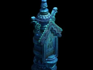 devil palace - stele 002 3D Model