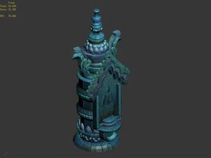devil palace - stele 002 3D Model