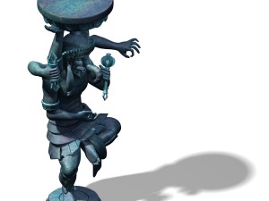 demon palace - religion - elephant stone carving 01 3D Model