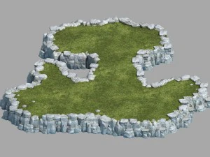 suburbios del sur - monta&ntilde;a de piedra 06 Modelo 3D