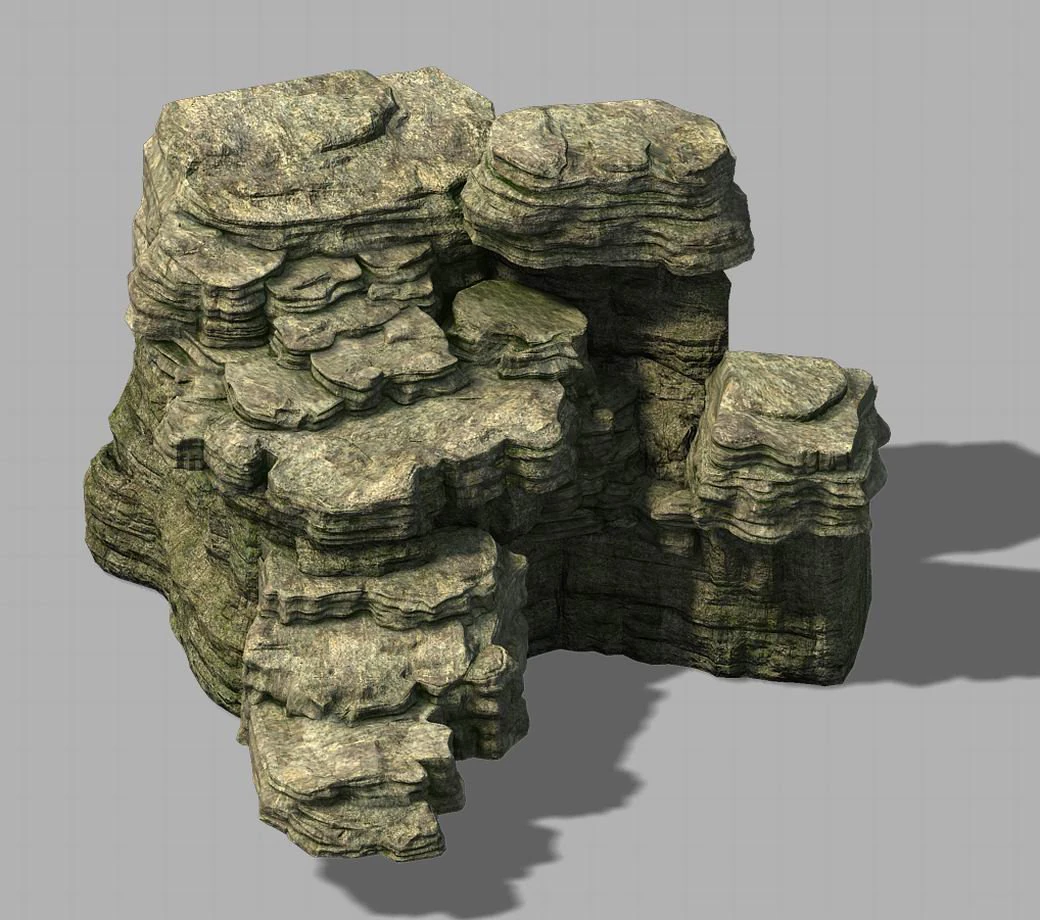 hengshan mountain - waterfall stone 3D Model .c4d .max .obj .3ds .fbx .stl .blend 