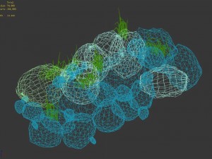 climbed rattan - stone 03 Model 3D