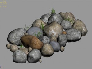 climbed rattan - stone 03 Model 3D