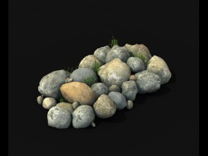climbed rattan - stone 03 Model 3D