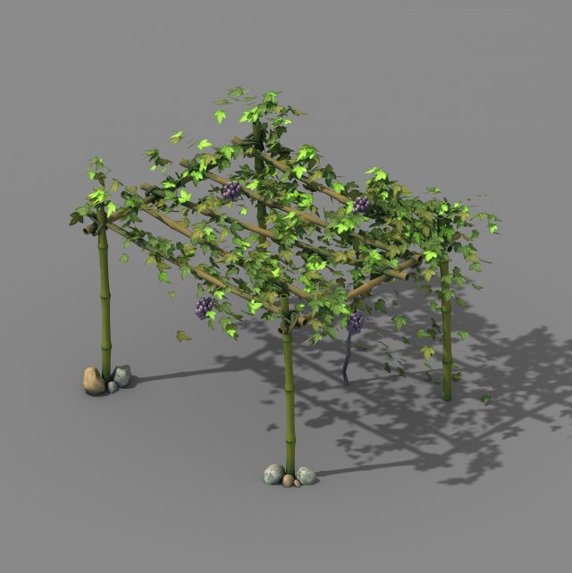 climbed rattan - bamboo shed 01 Modelo 3D .c4d .max .obj .3ds .fbx .stl .blend 