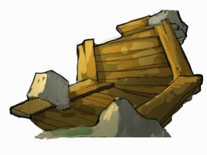 broken - wooden bridge - stone 06 3Dモデル