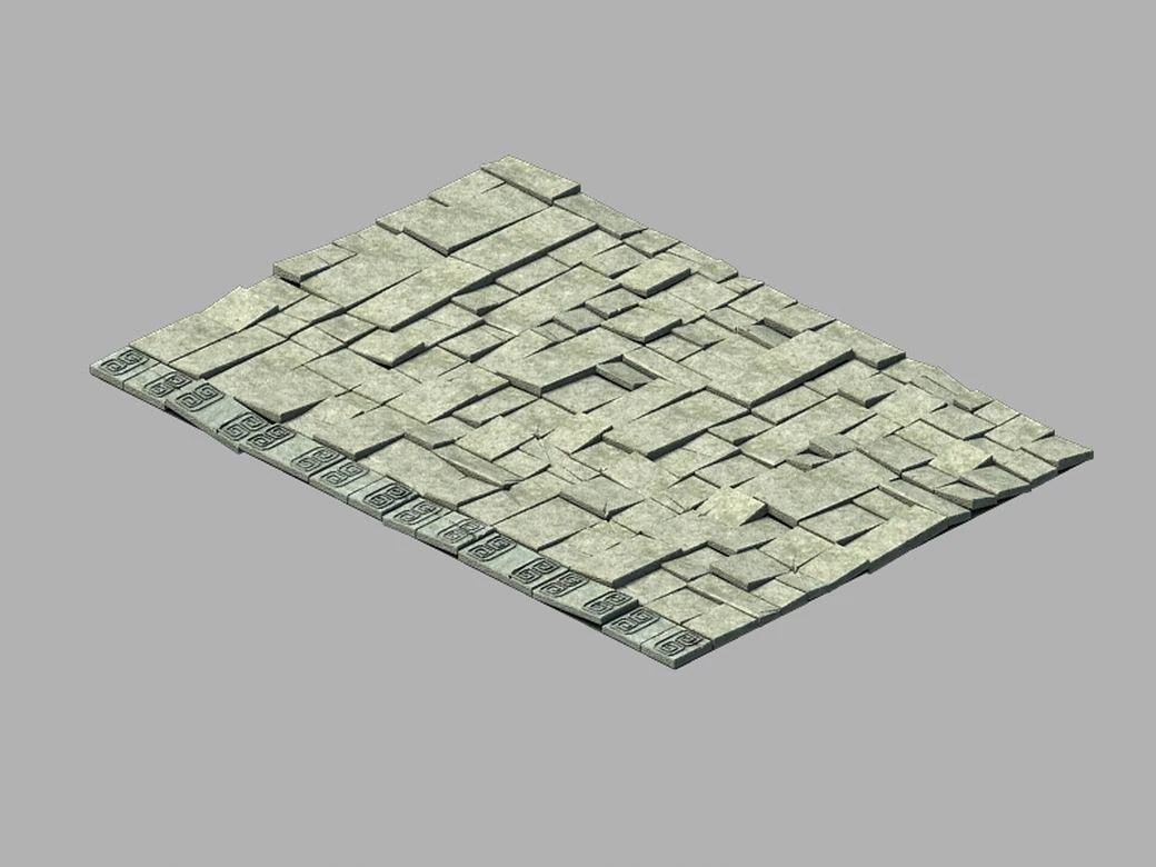 damaged floor tiles 02 3D Model .c4d .max .obj .3ds .fbx .stl .blend 