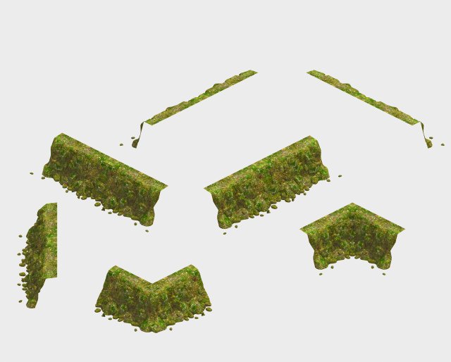 moss mountain - fault 03 3D Model .c4d .max .obj .3ds .fbx .stl .blend 